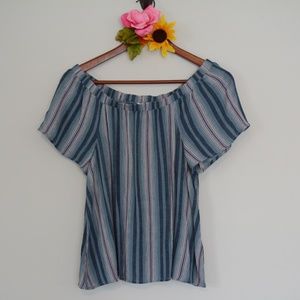 Off The Shoulder Striped Top XS